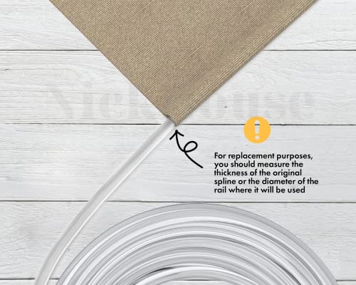 Nickhouse 25' Vinyl 3/16" Outdoor Patio Sling Spline Replacement Awning Cord For Sling Chair Spline.180 #TOP2