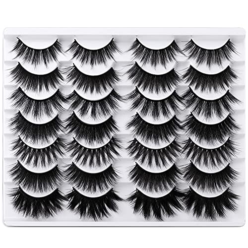 Newcally False Eyelashes Natural&Dramatic Fake Eyelashes 14 Pairs 7 Styles Pack Fluffy 3D Volume Faux Mink Lashes Handmade Reusable Soft Multipack