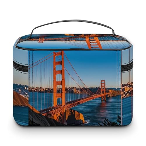 Foldable Travel Luggage Bag for Men And Women, Dry And Wet Separation Portable Travel Luggage Bag, San Francisco Bay Bridge Printed Waterproof Sports Luggage Bag, Fitness Bag3