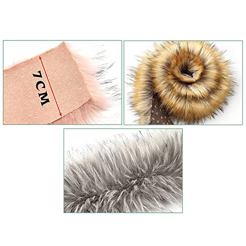 Surakey Kunstpelz Band, 7cm x 100cm Flauschig Fuchs Kunstfell Bordüre Dekoband Plüsch Trim Urlaub Girlande Kunstfell Borte zum Selbernähen für Kostüme Basteln Mäntel