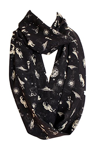 Etwoa Aliens Ufo Space Infinity Scarf Circle Loop Scarves3