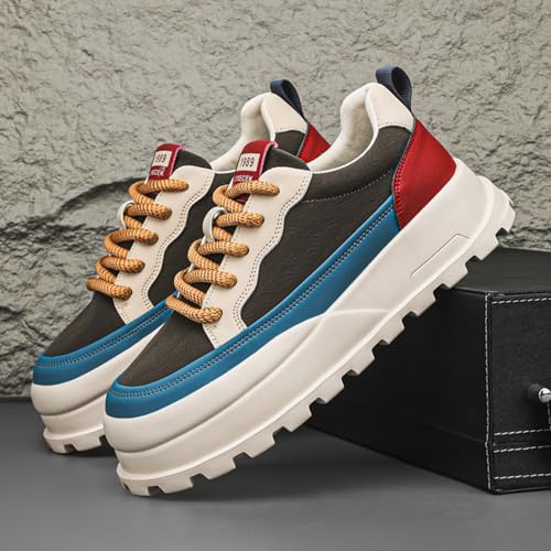 Men's Platform Retro Sneakers Classic Trainers Casual Footwear Tennis Running Chunky Lace - up Stylish Walking Shoes4