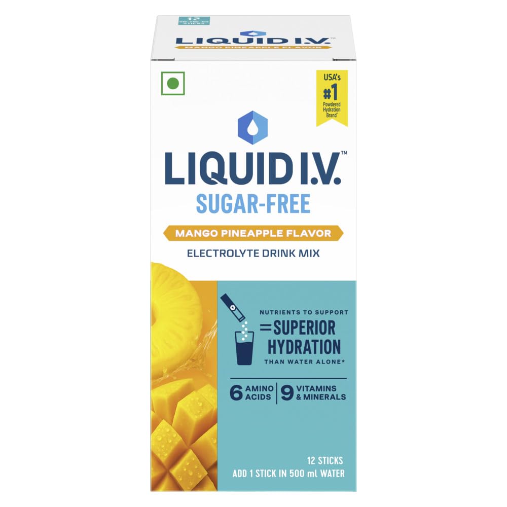 LIQUID I.V. SUGAR FREE - MANGO PINEAPPLE | 12 STICKS = 6L WATER | ELECTROLYTE DRINK MIX POWDER 12X10G |SODIUM, POTASSIUM & MAGNESIUM HYDRATION DRINK|NO SUGAR-image-29
