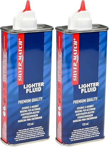 SILVER MATCH Essence à Briquets 133ml, Carburant Purifié Haute Performance, Combustion Propre, Idéal pour Zippo et autres Briquets à Essence, 40673529 (Lot...