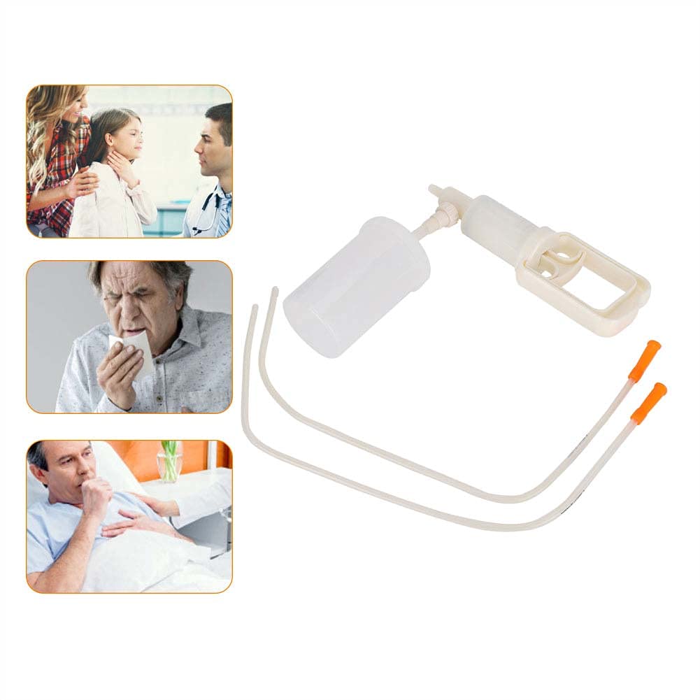 Bomba de Succión de Flema, Aspirador de Esputo Manual sin Energía Dispositivo de Succión de Material ABS con Tubo de Succión Desechable para Rescate en el Sitio y Cuidado en el