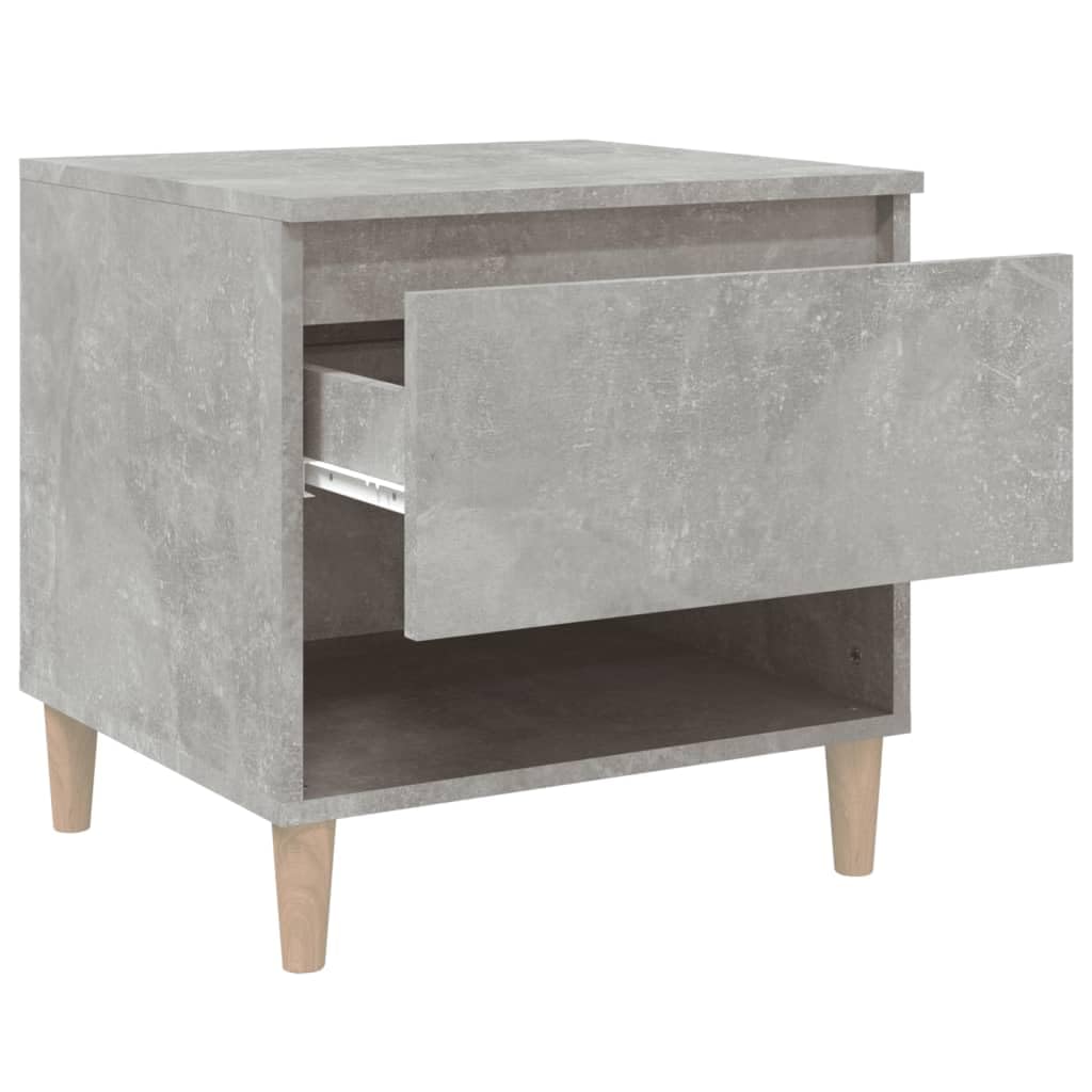 Comodini 2 Pz, Grigio Beton, 50x46x50 Cm, Legno Ingegneria | Pratico stoccaggio, piano stabile, montaggio semplice, fissaggio a parete incluso