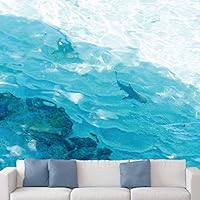 Wall Mural Underwater with Fish Removable Self-Adhesive Wallpaper Wall Decoration for Bedroom Living Room - 66x96 inches