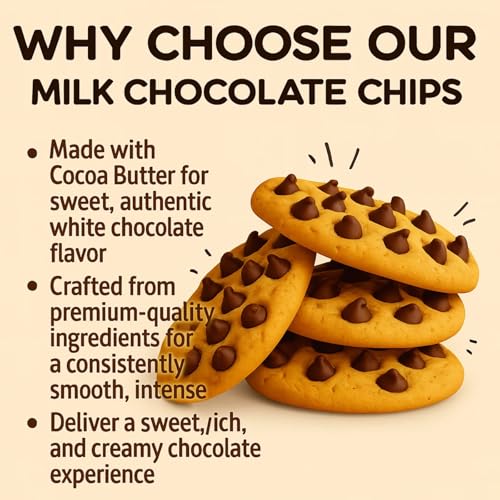 Image of Confect Milk Chocolate Chips | Smooth & Creamy Cocoa Flavor | Baking, Desserts, Cookies, Cakes & Snacks | Melty Chocolate Chunks | Vegan & Gluten Free- 100Gms