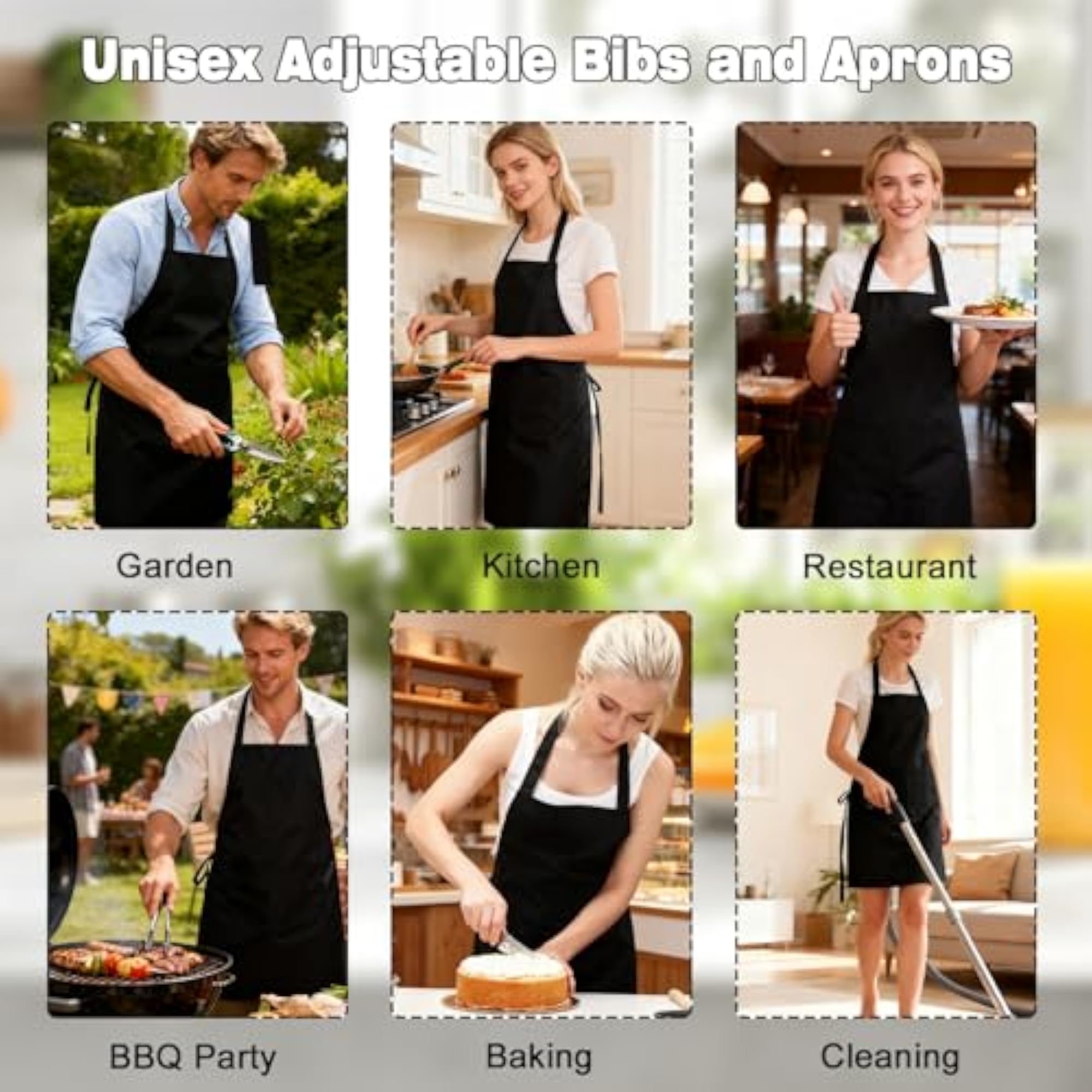 9 Pack Bib Apron Set for Cooking and Baking
