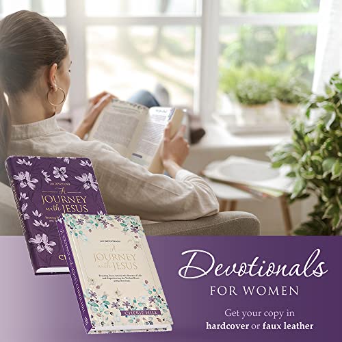 Image of A Journey with Jesus 365 Devotions for Women, Purple Floral Faux Leather Flexcover