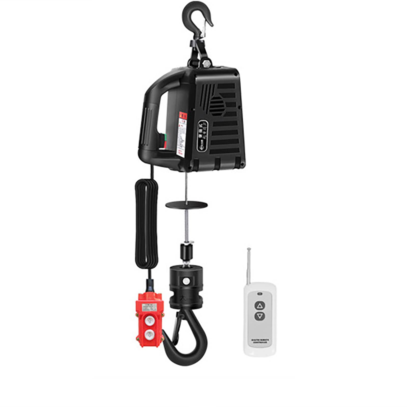 Paranco elettrico 500 kg con manuale/filo/telecomando, corda in acciaio anti-rotazione per sollevamento stabile interno, perfetto per uso domestico e progetti fai da te