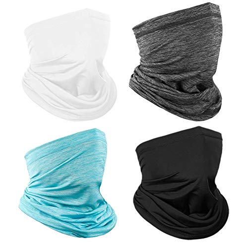 AMAGIC 4pcs Seamless Face Mask Bandanas, Neck Gaiters for Dust, Outdoors, Festivals, Sports