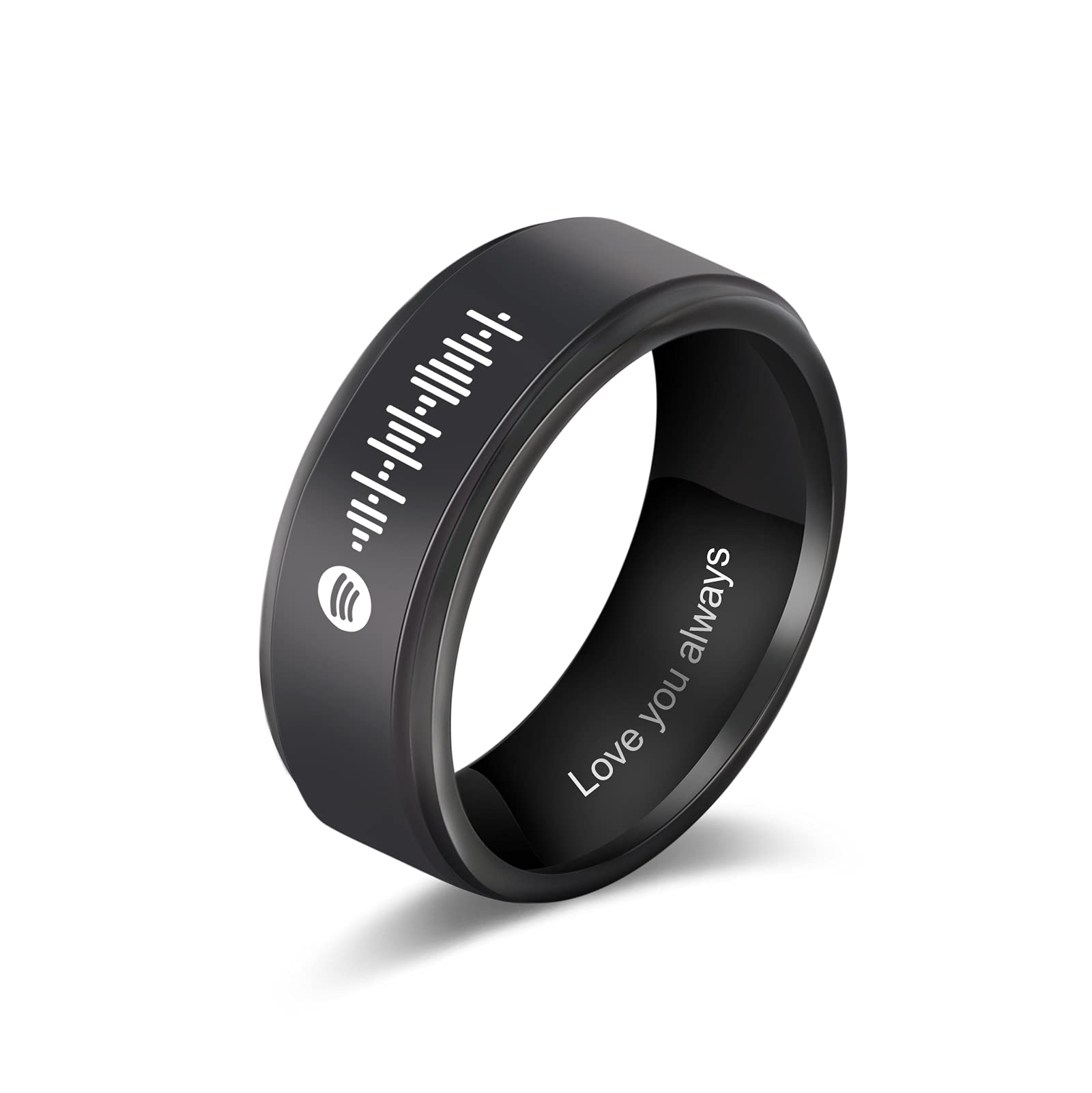 Spotify Ring Personalized Promise Rings for Mens Spotify Code Ring Custom Name Music Song Ring Wedding Band Rings Couples Rings for Men/Women