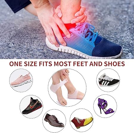 Fitaza Half Heel Socks Anti Crack Silicon Gel Heel And Foot Protector Moisturizing Socks for Foot Care, Pain Relief And Heel Cracks Free Size For Men And Women - Free Size 3