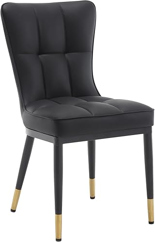 Miniatura 8 de Juego de 6 sillas de comedor modernas, cómodas sillas de comedor con asiento grueso, sillas de cocina tapizadas de piel sintética con patas de Pu