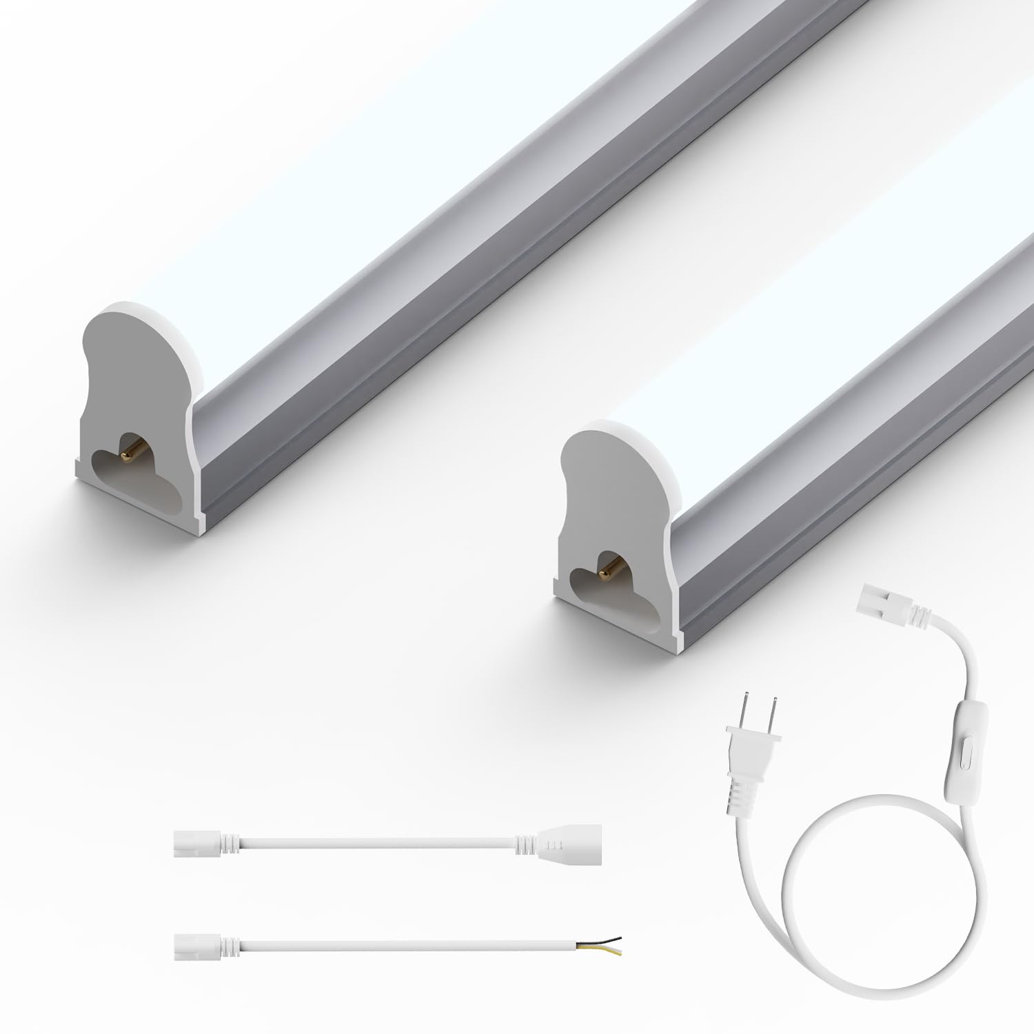 Ensenior 4FT LED Shop Lights, T5 6500K Super Bright Garage Lighting, 2 Pack