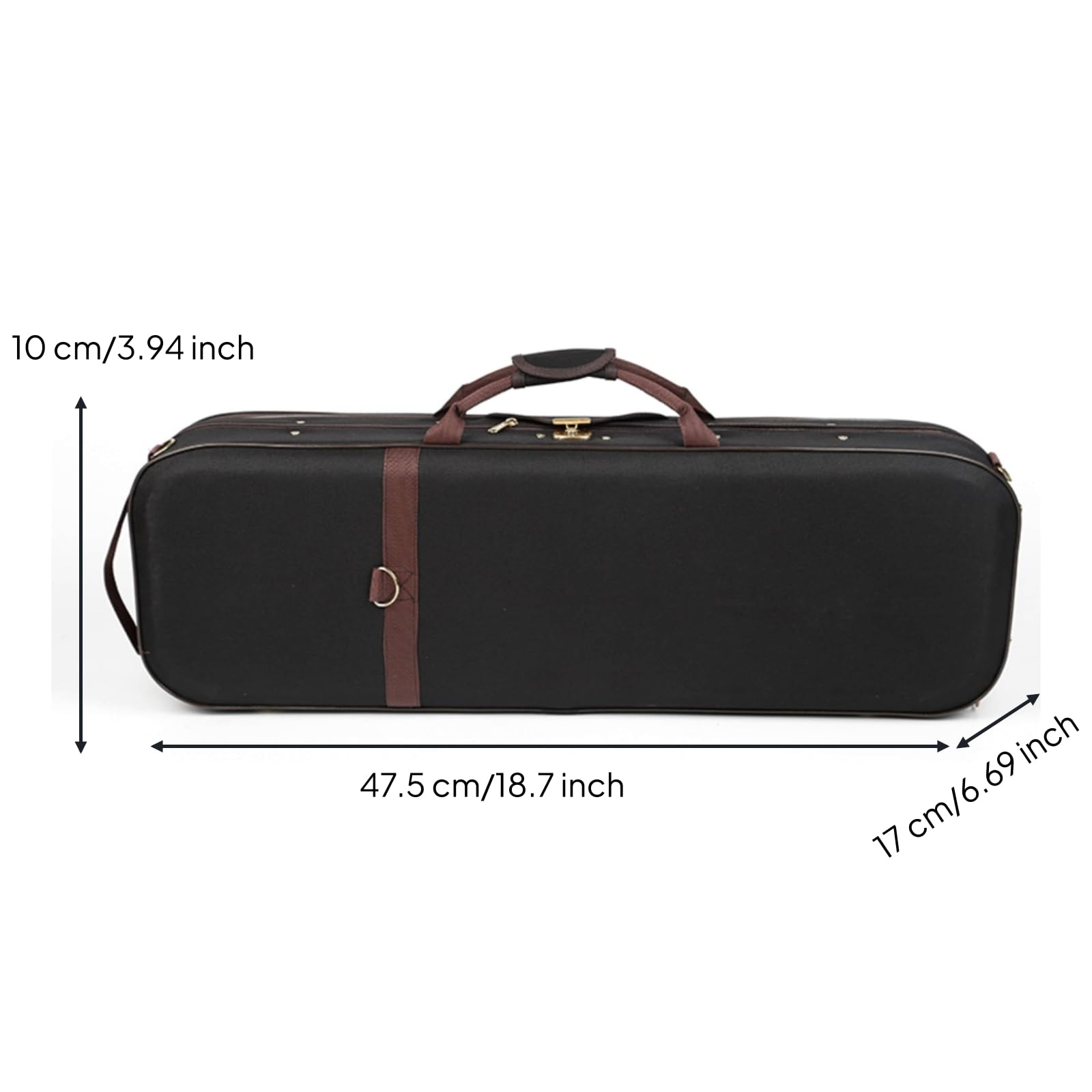 Custodia Violino Rigida Custodia Strumento Scatola Trasporto Astuccio Conchiglia con Duro Leggero Rivestimento Morbido Color Beige Marrone Apertura, 1/16
