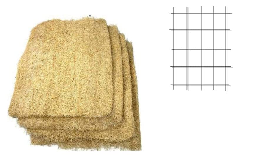 Lekshika Grass Air Cooler Cooling Pads, Wood Wool for air Coolers (18" x 24", Brown) - Set of 3 with 3 Iron Meshes (2)