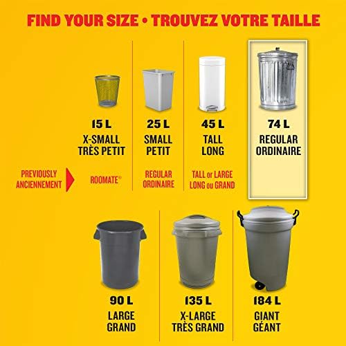 Glad Black Garbage Bags - Regular 74 Litres - 40 Trash Bags Made in Canada of Global Components - 5