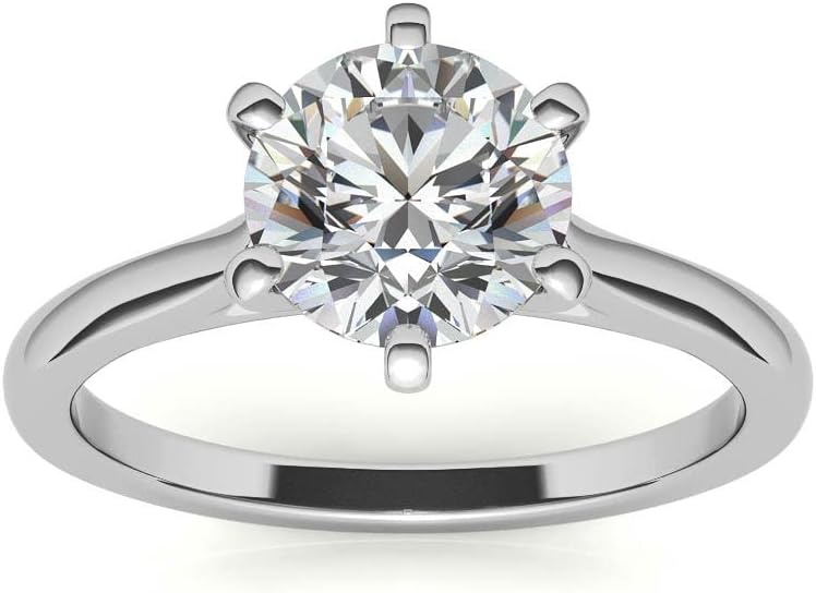 Customize Jewel 4.0 Carat - 10.0mm Round Excellent Cut Moissanite Cathedral 6-Prong Solitaire Engagement Wedding Ring In Silver 925 For Women,D-VVS1