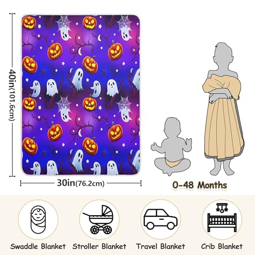 Burbuja Halloween Elements Baby Blanket for Boys Girls, Nursery Soft Warm Swaddling Receiving Baby Blankets, 30x40 in Toddler Blanket3