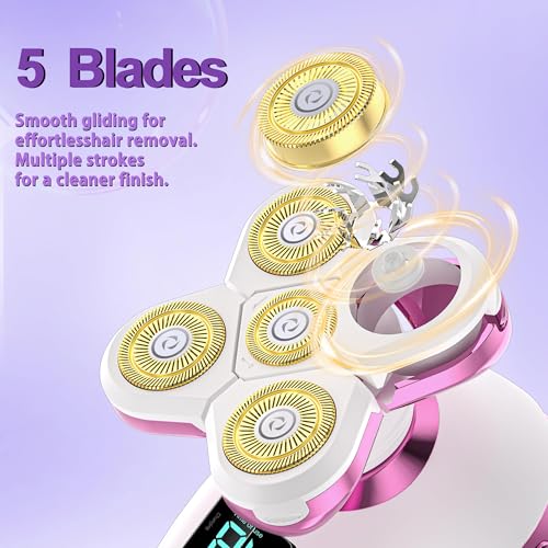 Image of Electric Razors for Women- Waterproof & Travel Lock for 5D Rotary Shaver