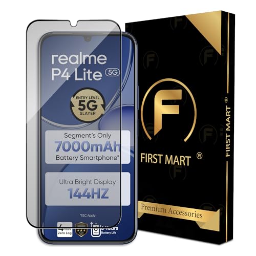 Image of FIRST MART Military-Grade Matte Tempered Glass for Realme P4 Lite, Realme C83 and Narzo 100 Lite - 9H Screen Protector, Anti-Glare Protection, Scratch-Resistant, Bubble-Free (1 Pack)