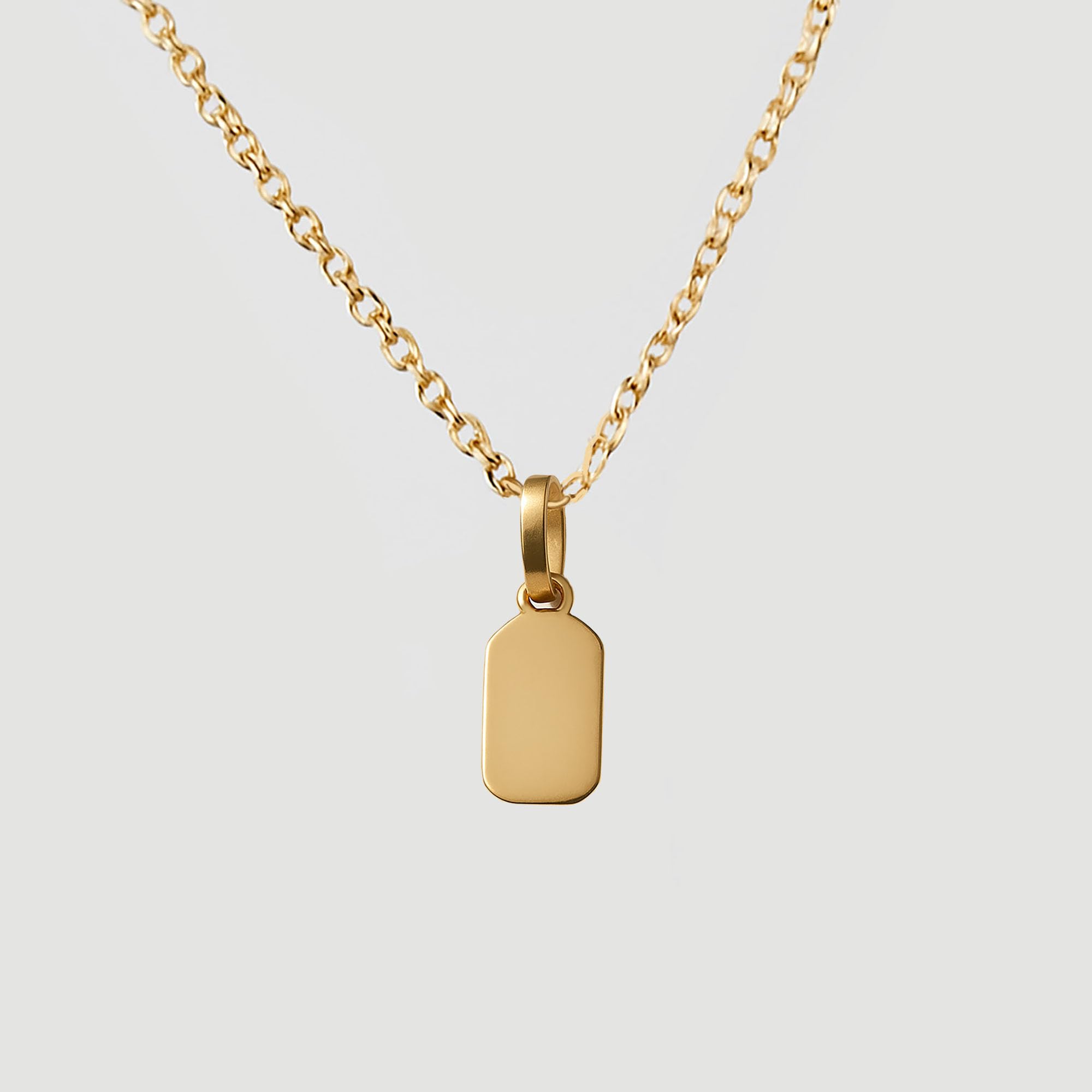 Lucche Anhänger Gold 585 Rechteck Gravurplatte Echtegold Charm mit Gravur | Personalisiert, Benutzerdefinierte Name, Charm Initial, Gravur Platte, Tag,buchstaben anhänger,kettenanhänger gold