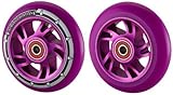 110mm Diámetro Rueda par de Pro 110mm Espiral Aleación Núcleo Rueda Scooter - Morado PU - Morado Núcleo, 110