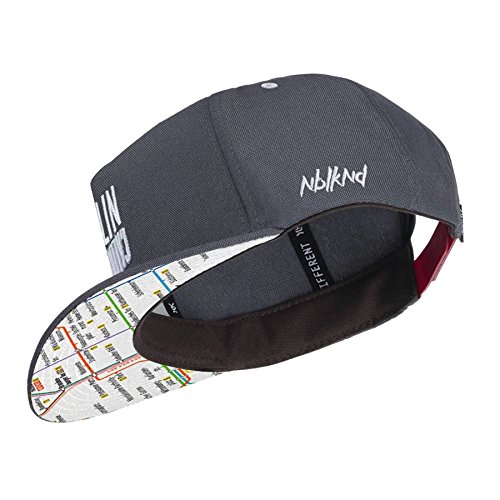 Nebelkind Snapback Cap Berlin Netzplan Patch Kappe Grau Größenverstellbar Unisex One Size