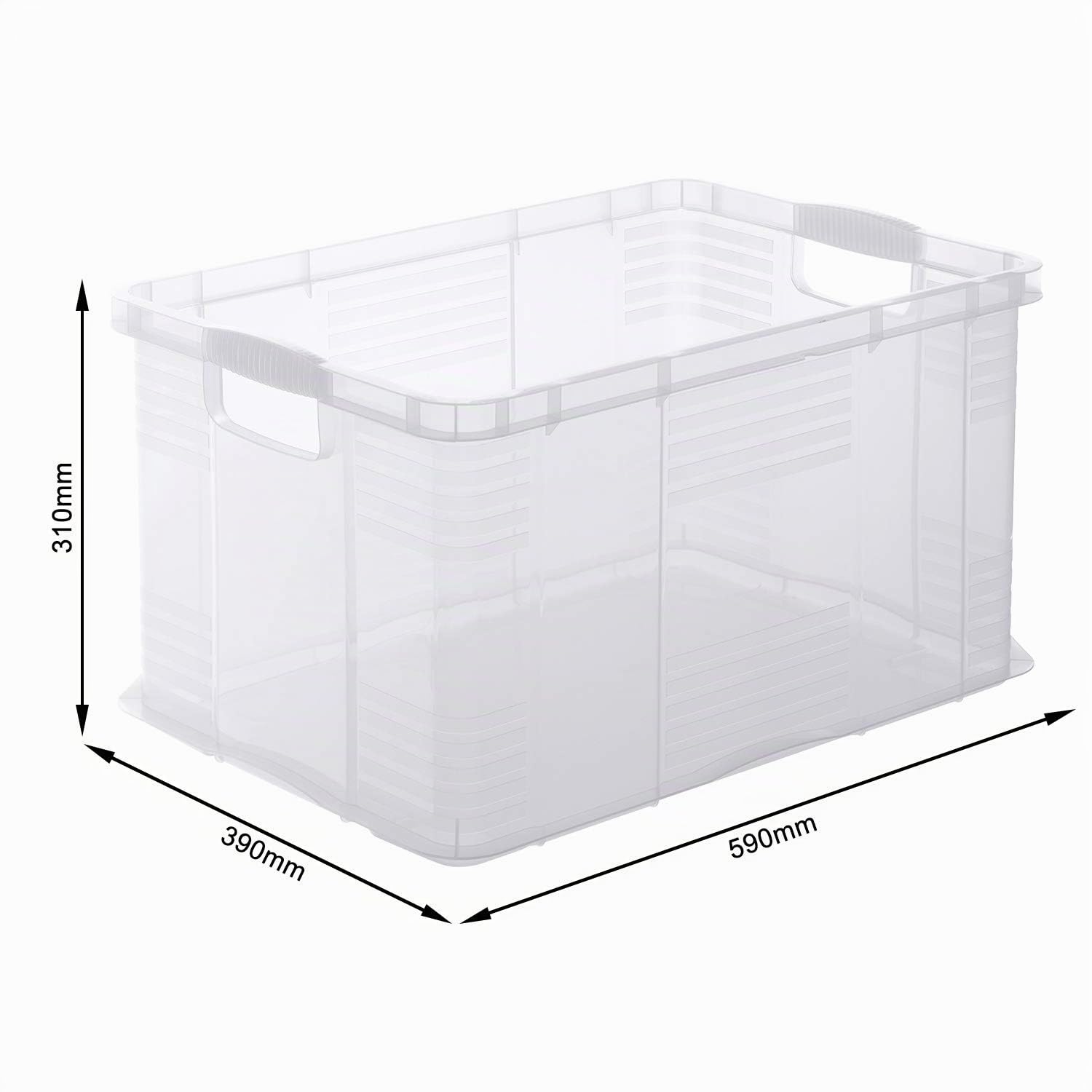Rotho Agilo Boîte de Rangement 55L, Plastique (PP) sans BPA, Transparent, A3/55 l (59,0 X 39,0 X 31,0 cm) | Bac empilable robuste de 59x39x31 cm idéal pour jouets et bureau, sans BPA, fabriqué en Suisse, format polyvalent