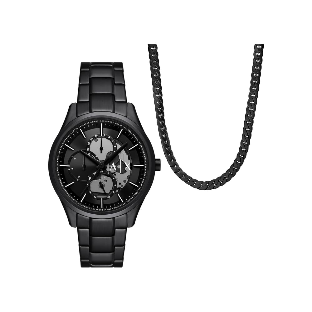 Armani Exchange Men's 42 mm Black Stainless Steel, AX7160SET