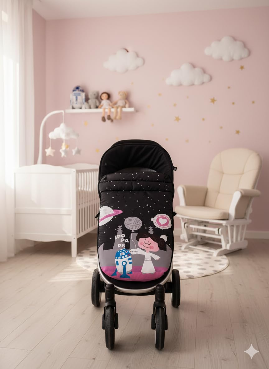 Saco Silla de Paseo Universal, saco bebe invierno con polar extrasuave, saco carro bebé impermeable, desmontable y transpirable, doble apertura, resistente al frío hasta -15 grado