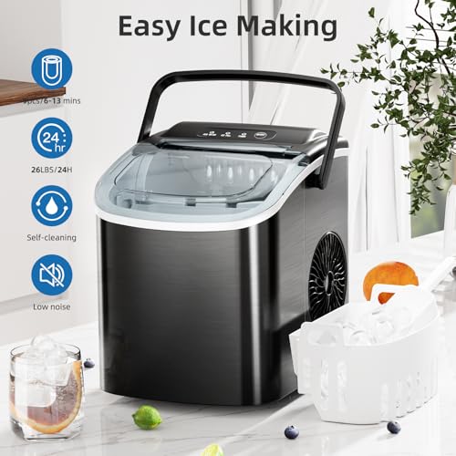 Image of Countertop Ice Maker Antarctic Star Portable Ice Machine with Handle