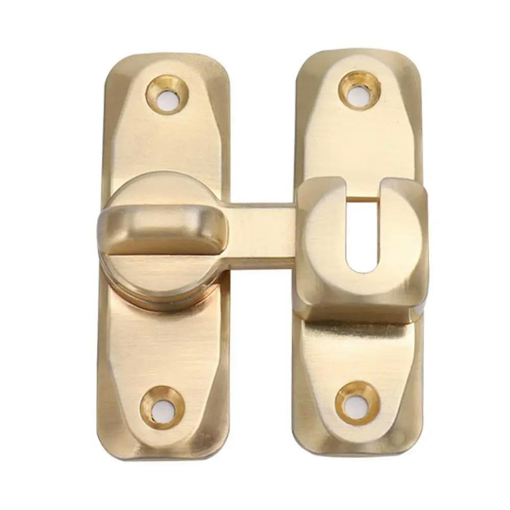 Ydhsikk Gold Door Lock Bolt, 180 Degree Sliding Gate Door Latch Butterfly Cam Cylinder Lock Multicolor Zinc Alloy(Gold)