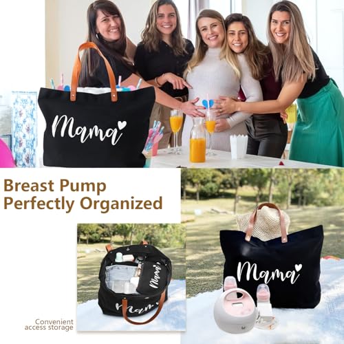 Bolso tote para mamá con bolsa de maquillaje miniatura 6