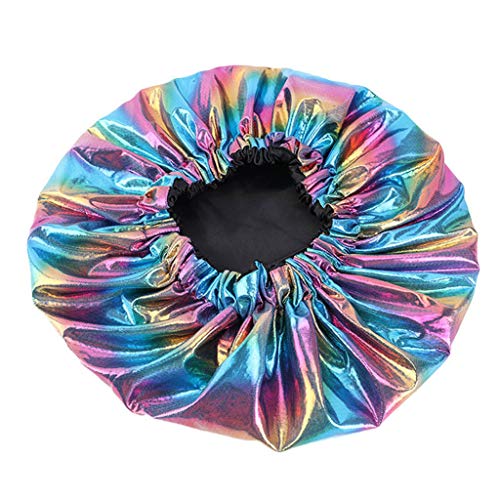 Generisch Gorro y gorros sueltos para dormir con forro de satén de doble capa para mujer (azul cielo, talla única)