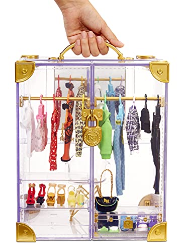 Rainbow High Deluxe Fashion Closet For 400+ Looks! Portable Clear Acrylic Playset Features 31+ Designer Doll Clothing & Accessories, Gift For Kids & Collectors, Toys For Kids Ages 6 7 8+ To 12 Years #TOP5
