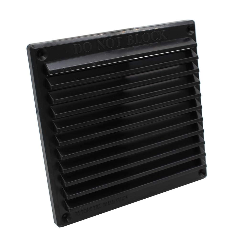 Rytons Black 6X6 Louvre Ventilation Grille With Flyscreen