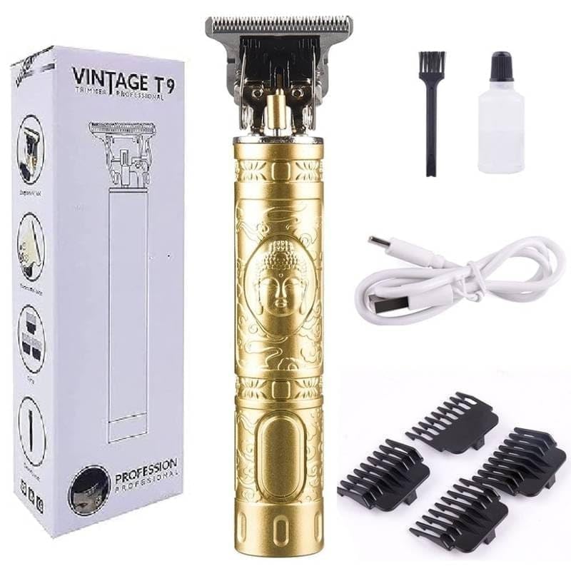 T9 Vintage Professional Hair Trimmer For Men –Golden Body,Cordless,4 Guide Combs,USB Rechargeable,Men'S T9 Golden –Zero Gap Beard & Hair Clipper With Guide Combs-image-27