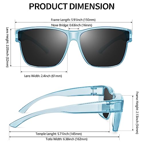 Image of URUMQI Polarized Sunglasses Fit Over Glasses for Men Women, Oversized Square Sun Glasses UV400 Protection