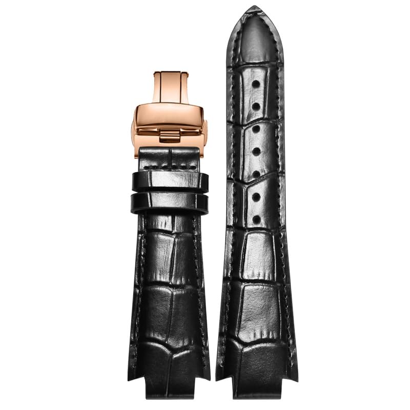 Bracelet cuir Tissot T60 convexe résout le jeu au boîtier noir