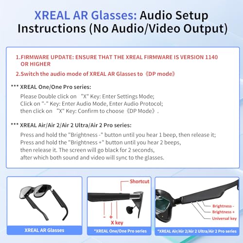 Guermok Adaptador HDMI a USB-C para gafas AR, convertidor XR 4K@60Hz con carga y puerto DC 5V – Compatible con XREAL One/Air 2 Pro, RayNeo, Rokid, Switch2/1, Xbox1, PS4/5, monitores portátiles (Negro) - imagen 7