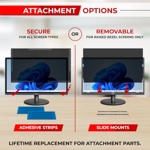 Image of 24 Inch 16:10 Computer Privacy Screen Filter for Monitor - Privacy Shield and Anti-Glare Protector