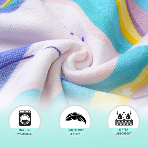 Image of NovForth Kids Beach Towel for Boys Girls, Hooded Bath Towel Wrap, Toddler Pool Towel with Hood