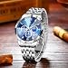 Imagen de SAPPHERO Relojes Hombre Cronografo Diamante Impermeable Analógico Cuarzo Reloj de Acero Inoxidable Luminoso Fecha Clásico Lujo Negocios Relojes de Pulsera para Hombre