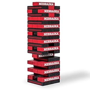 Wild Sports NCAA Nebraska Cornhuskers Table Top Stackers 3″ x 1″ x .5″, Team Color