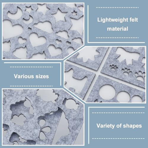 image for FREEBLOSS 15pcs Needle Felting Applique Molds DIY Felt Template Feltin