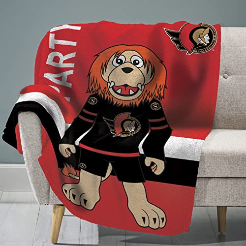 Sleep Squad Ottawa Senators Sparty 60 x 80 Raschel Plush Blanket an NHL Mascot Super-Soft Throw