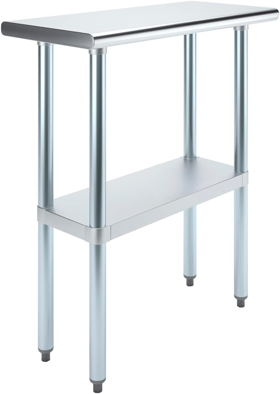 kps Commercial Stainless Steel Food Prep Work Table – 14" x 30" | NSF Certified | Heavy-Duty Utility Table for Kitchen, Restaurant, Garage, Laundry